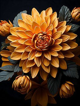 Gouden chrysant van PixelPrestige