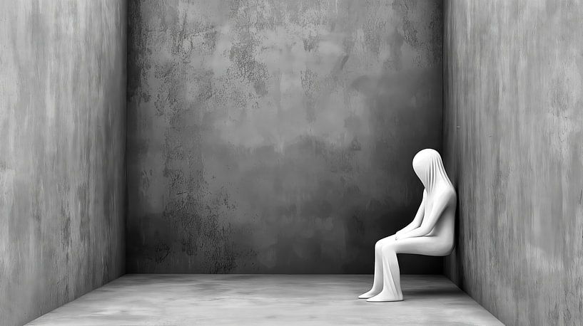 Ghostly figure in an empty room by Frank Heinz