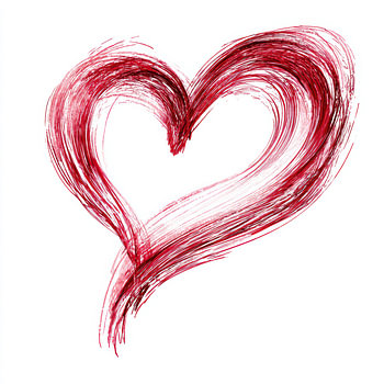 Expressive abstract colorful heart