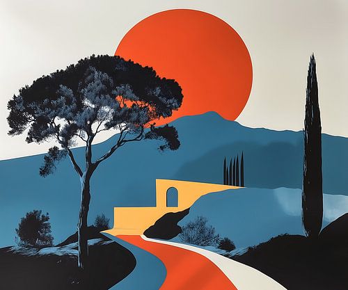 ITALIAN LANDSCAPE SILKSCREEN 07