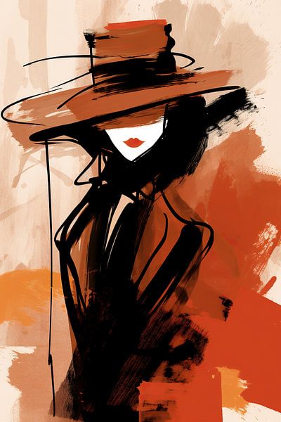 Dame au chapeau | Portrait moderne par La collection ARTEO