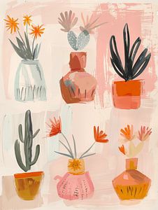 Fröhliche botanische Stillleben, Illustration