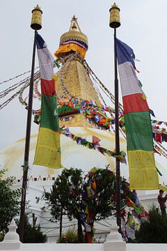 Stupa (temple) de Boudhanath à Katmandou, au Népal. sur Mariska Vermeulen