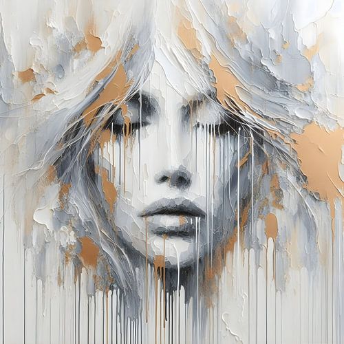 Gold face of a woman