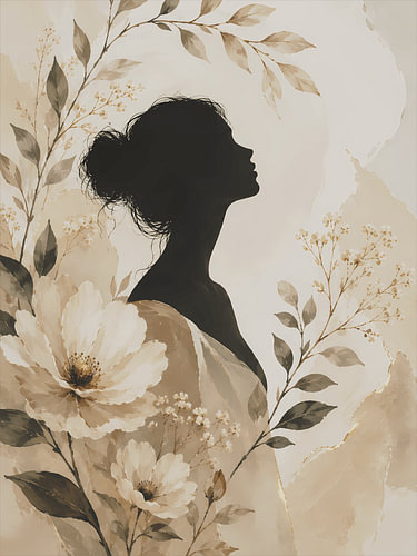 Botanical Woman in Profile