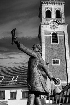 Standbeeld Emile Verhaeren, België, monochroom van Imladris Images