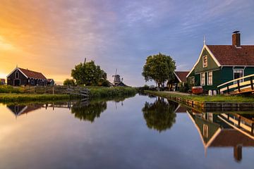 Coucher de soleil au Zaanse schans sur Sander Groenendijk