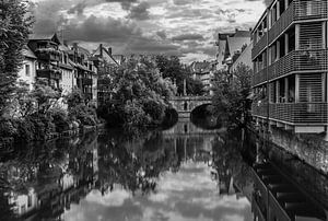 Neurenberg, Bavaria : zwart wit reflecties in de oude stad van Werner Lerooy