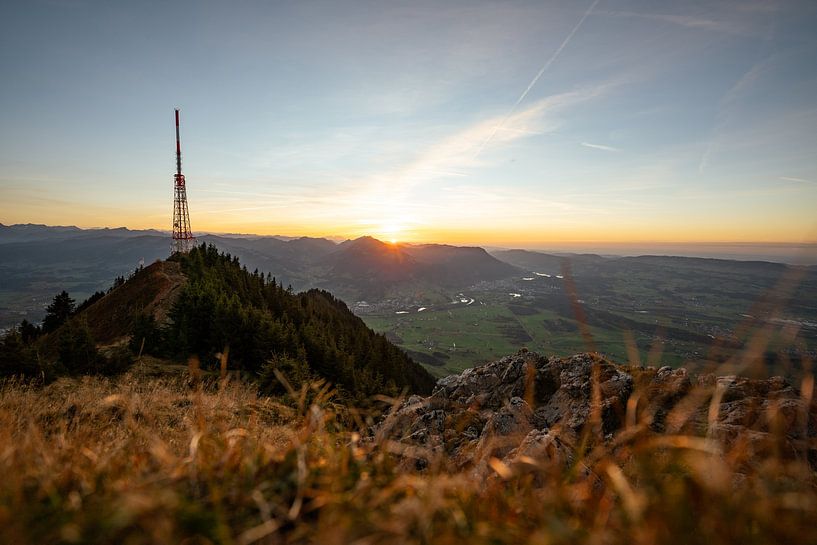 Sunset at the guardian of the Allgäu (Grünten) by Leo Schindzielorz