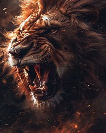 Gros plan sur un lion