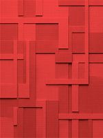 Minimal Art: Abstrakte Formen auf Leinen in warmen Rottönen