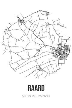 Raard (Fryslan) | Landkaart | Zwart-wit van Rezona