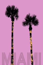 Graphic Art PALM TREES MIAMI | pink