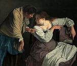 Martha, die ihre Schwester Maria vergewaltigt, Orazio Gentileschi von Meisterhafte Meister Miniaturansicht
