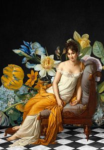 Portrait Fleuri de Juliette Récamier