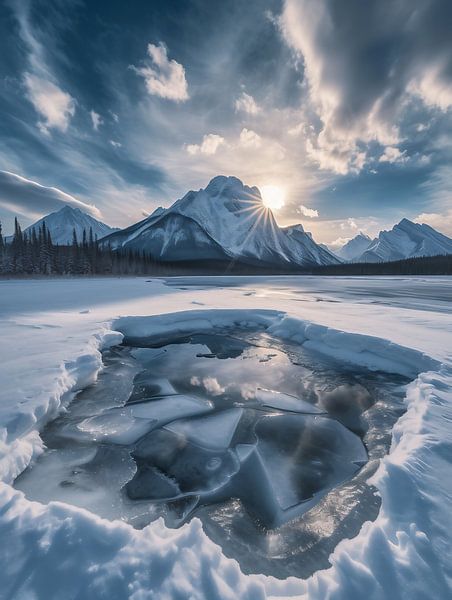Reflectie in het bergmeer van fernlichtsicht