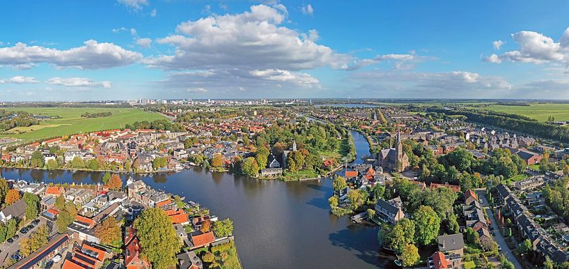 Luftpanorama von Oudekerk aan de Amstel in den Niederlanden von Eye on You