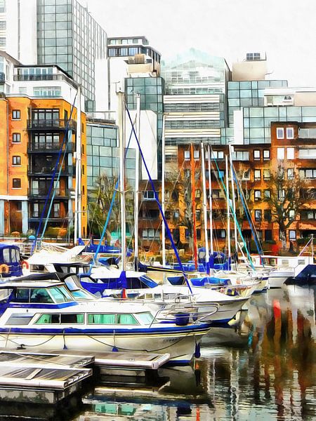 St Katharine Docks Boats 2 by Dorothy Berry-Lound