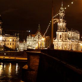 Dresden by night von Paul van der Lugt