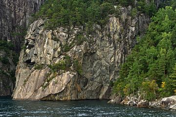 Steile Felsenwand am Lysefjord von Anja B. Schäfer