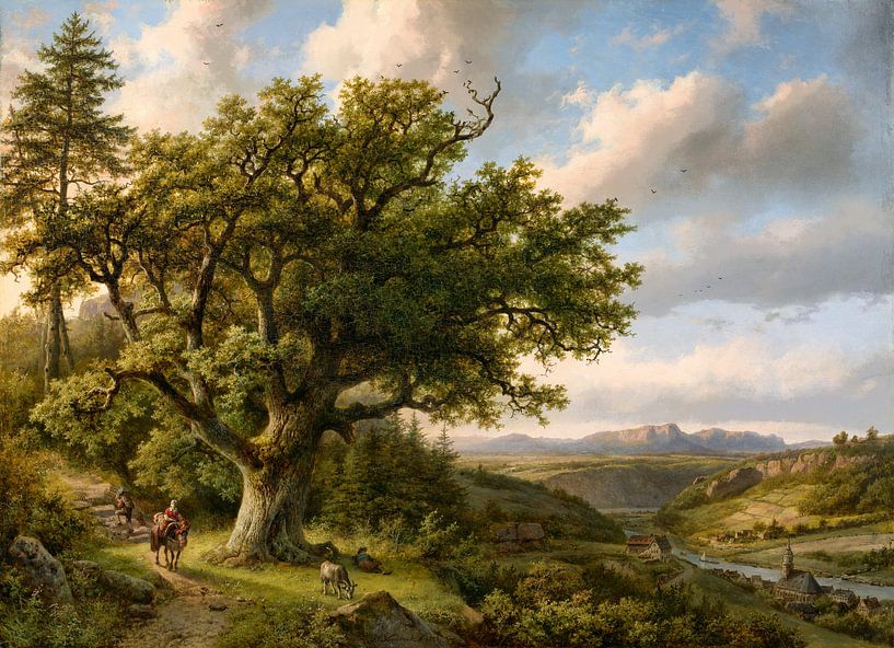 View of Königstein on the Elbe, Barend Cornelis Koekkoek by Masterful Masters