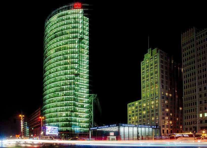 Potsdamer Platz Berlijn bij nacht van Frank Andree