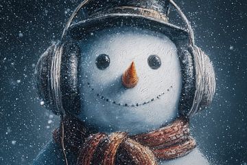 Snowman Headphones | Cold Beats by ARTEO Paintings