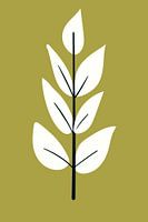 Minimalist Blad Olijfgroen Illustratie