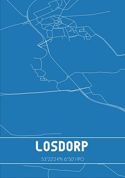 Blaupause | Karte | Losdorp (Groningen) von Rezona