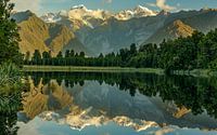 Spiegelung am Lake Matheson, NZ, Neuseeland
