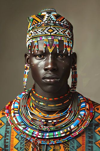Portret van traditionele Afrikaanse mode