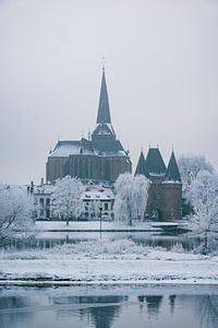 Kampen und der Fluss IJssel im Winter in Holland von Sjoerd van der Wal Fotografie