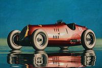 Schilderij van de Alfa Romeo 8C uit 1935