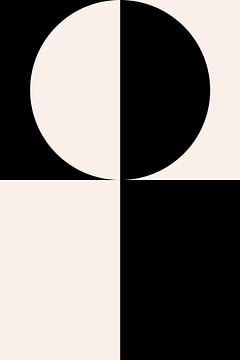 Schwarz und weiß minimalistische geometrische Poster mit Kreisen 8 von Dina Dankers