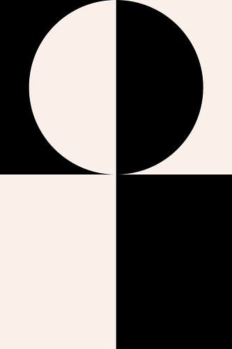 Art moderne géométrique minimaliste en noir et blanc No. 1