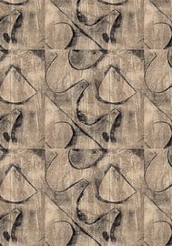 Brutalist pattern. Abstract geometric shapes in neutral colors. by Dina Dankers
