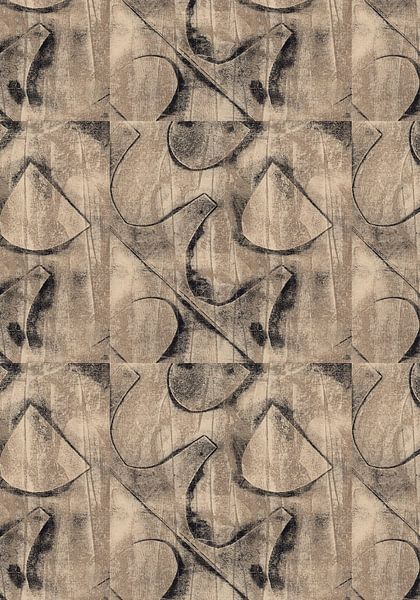 Brutalistisches Muster. Abstrakte geometrische Formen in neutralen Farben. von Dina Dankers