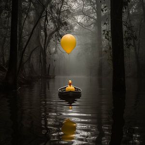 Gummi-Ente mit gelbem Ballon