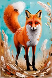 Kleurrijke vos met veren van Art & Soul Creations