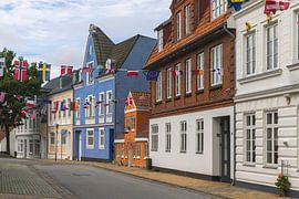 Maisons colorées à Grasten, au Danemark sur PhotoCluster