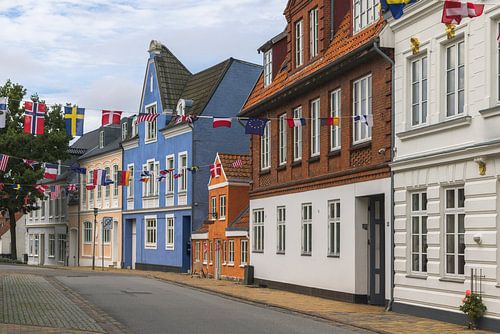 Kleurrijke huizen in Grasten, Denemarken