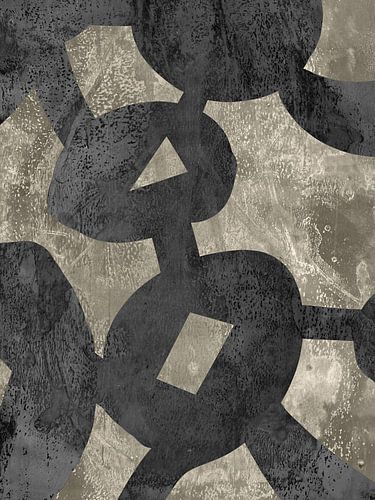 Minimalistisch abstract in zwart en taupe