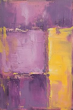 Conflit moderne abstrait violet | jaune moelleux sur Caprices d'Art