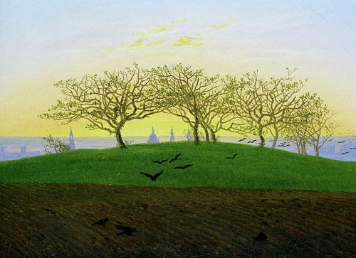 Caspar David Friedrich,Heuvels en Geploegde Velden nabij Dresden
