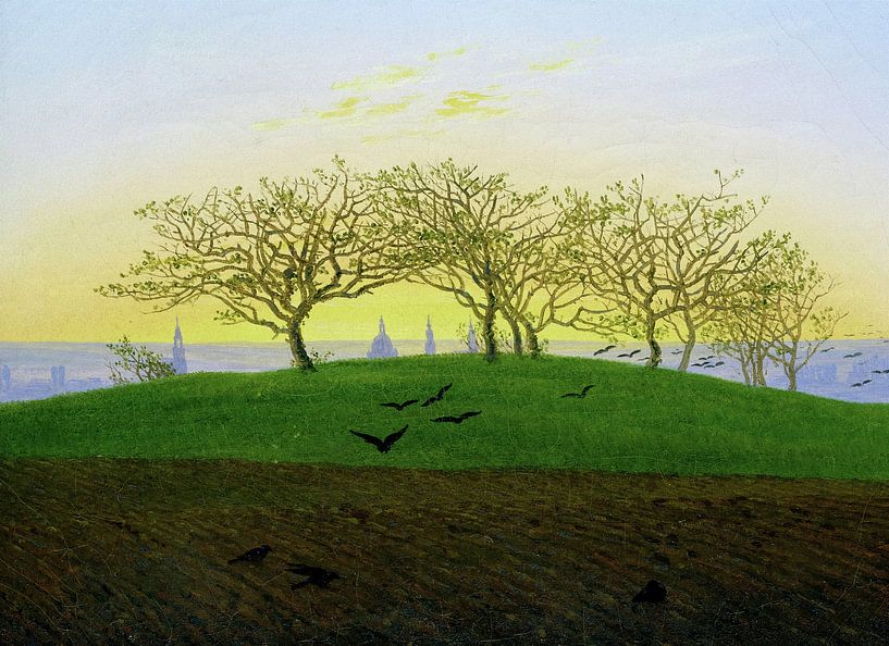 Caspar David Friedrich,Collines et champs labourés près de Dresde par finemasterpiece