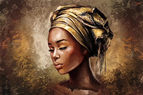 Portret van vrouw met hoofddoek