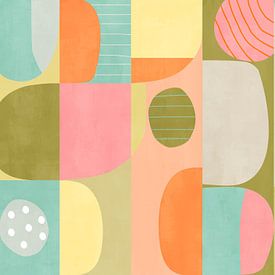 Retro abstracte kleurblokken van Georgia Chagas