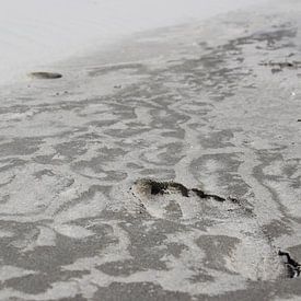 Footsteps on the beach sur Lis Zandbergen