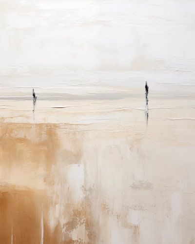 Peinture de paysage abstraite, neutre et minimaliste