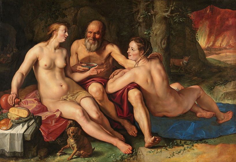 Lot und seine Töchter, Hendrick Goltzius von Meesterlijcke Meesters